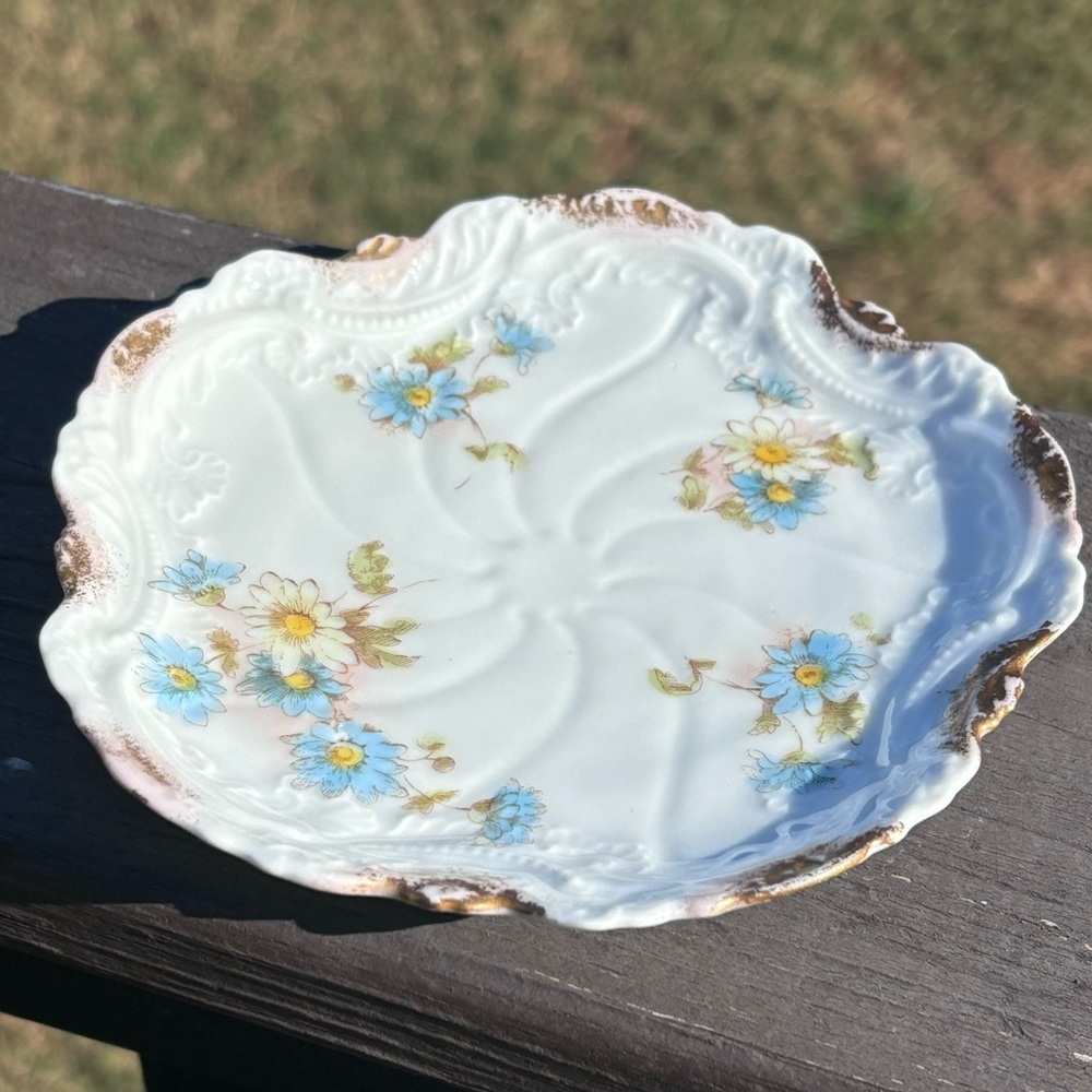 Delightful Vintage Hand painted Porcelain Floral Plate!
